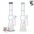 WATER PIPE STRAIGHT TUBE WITH BULGED MATRIX PERC COLOR BASE RIM AND MOUTH PIECE WP3047 1CT